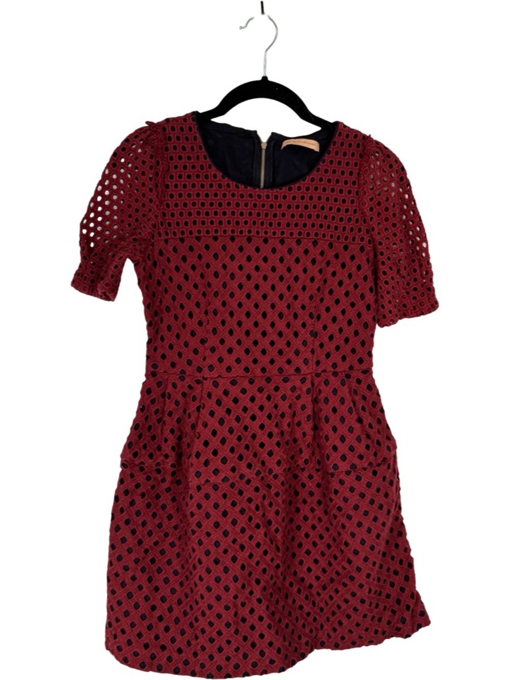 Jill by Jill Stuart Eyelet Fit & Flare Dress Red Navy XS/S